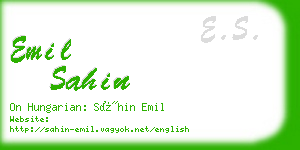 emil sahin business card
